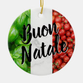 Tomaat Basilicum Buon Natale Keramisch Ornament (Voorkant)