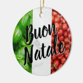 Tomaat Basilicum Buon Natale Keramisch Ornament (Links)