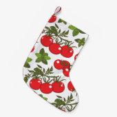 Tomaat Basilicum Naadloos Keukenpatroon Kleine Kerstsok (Voorkant (Hangend))