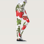 Tomaat Basilicum Naadloos Keukenpatroon Leggings (Rechts)