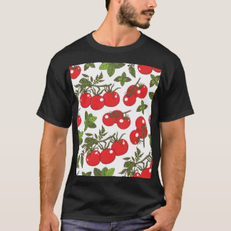 Tomaat Basilicum Naadloos Keukenpatroon T-shirt