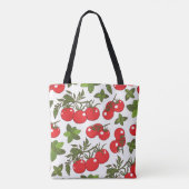 Tomaat Basilicum Naadloos Keukenpatroon Tote Bag (Achterkant)