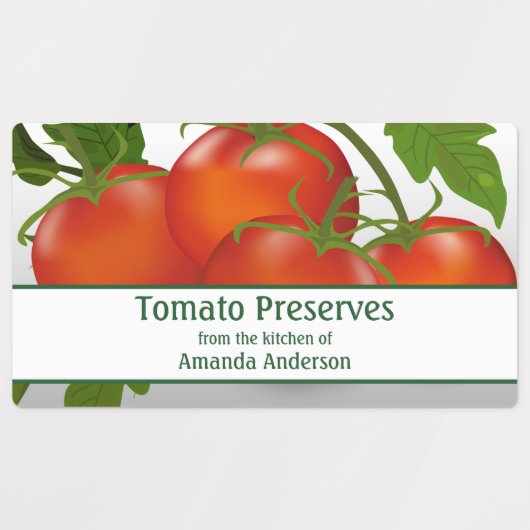 Tomaat bewaart blikken rechthoek voedsellabel labels (Design 1)