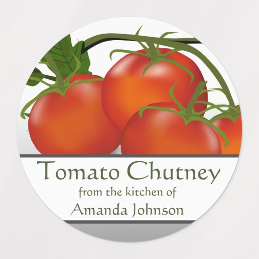 Tomaat Chutney Canning Cirkel Labels (Design 1)