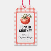 Tomaat Chutney conserveren met aquarel tomaat Cadeaulabel (Voorkant)