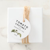Tomaat Chutney label met aquarel tomatenblad (In situ)