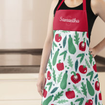 Tomaat en komkommer Vegetable Pattern met naam Red