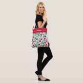 Tomaat en komkommer Vegetable Pattern met naam Red Tote Bag (Op model)
