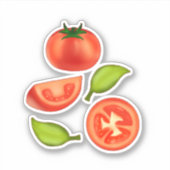 Tomaat en Oreganobladeren Sticker (Voorkant)