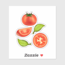 Tomaat en Oreganobladeren Sticker