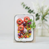 Tomaat en ui Platter Foto Briefkaart (Staand voorkant)