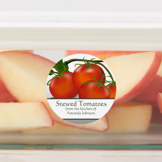 tomaat gestoofde tomaten inblikken voedseletikette labels (Aangebracht)