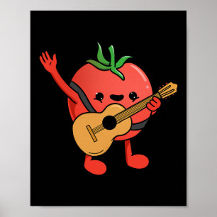 Tomaat Gitaar Spelend Tomaat Liefhebber Poster