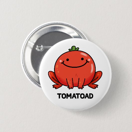 Tomaat Grappige Tomaat Toad Pun Ronde Button 5,7 Cm (Voorkant /achterkant)