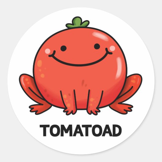 Tomaat Grappige Tomaat Toad Pun Ronde Sticker (Voorkant)