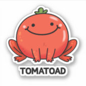 Tomaat Grappige Tomaat Toad Pun Sticker (Voorkant)