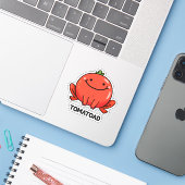 Tomaat Grappige Tomaat Toad Pun Sticker (Laptop met iPhone)