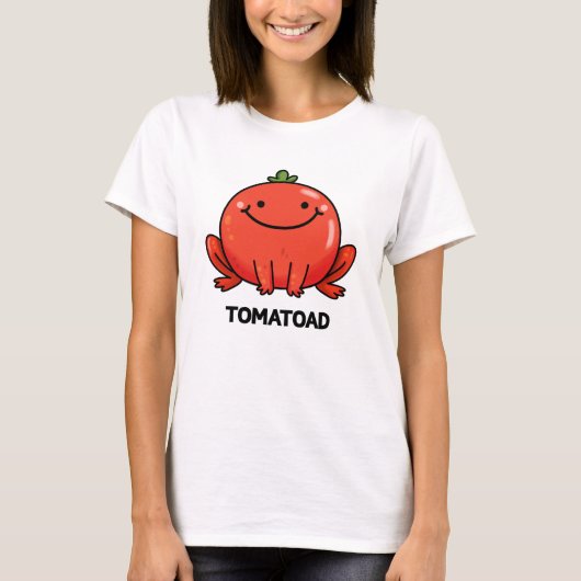 Tomaat Grappige Tomaat Toad Pun T-shirt (Voorkant)