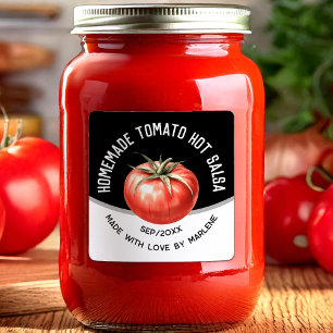 Tomaat hete salsa met rode tomaat vierkante sticker