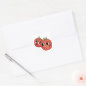 Tomaat in ontzag  vierkante sticker (Envelop)