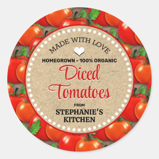 Tomaat Ingeblikte Jar Label (Voorkant)