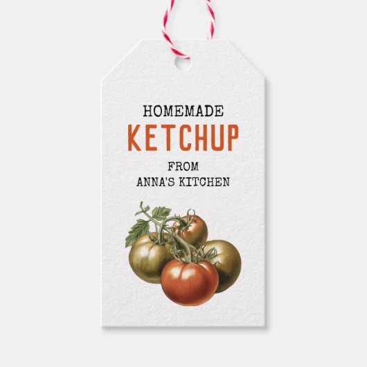 Tomaat Ketchup Aangepast label aquarel tomaat Cadeaulabel (Voorkant)