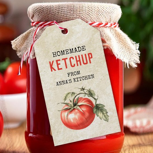 Tomaat Ketchup Aangepast label aquarel tomaat Cadeaulabel