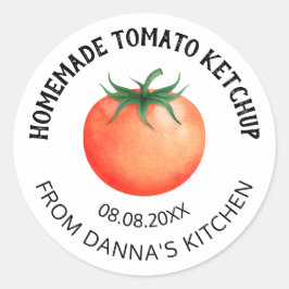 Tomaat Ketchup conserveringslabel met rode tomaat Ronde Sticker