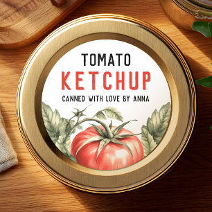 Tomaat Ketchup Inblikken label aquarel tomaat