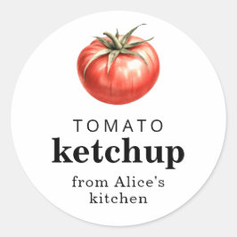 Tomaat ketchup zelfgemaakt voedsel label
