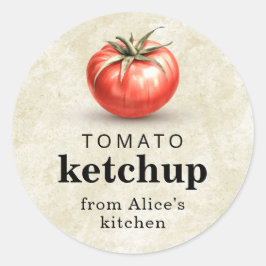 Tomaat ketchup zelfgemaakte conserven food label