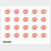 Tomaat Lippenstift Afdruk Ronde Sticker (Vel)