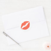 Tomaat Lippenstift Afdruk Ronde Sticker (Envelop)