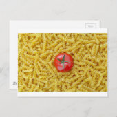 Tomaat met fusilli pasta briefkaart (Voorkant / Achterkant)