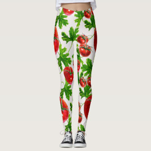 Tomaat met lederen patroon leggings