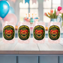 Tomaat monsterlijke tuin bevroren bril blikvorm glas