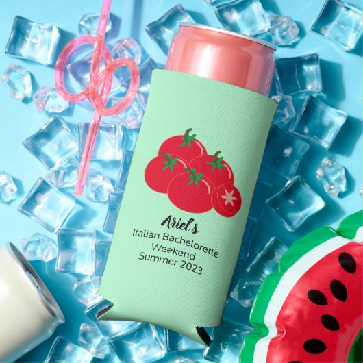 Tomaat & Munt Zomer Bachelorette Bruiloft Weekend Seltzer Blikjeskoeler (Insitu Zomer)