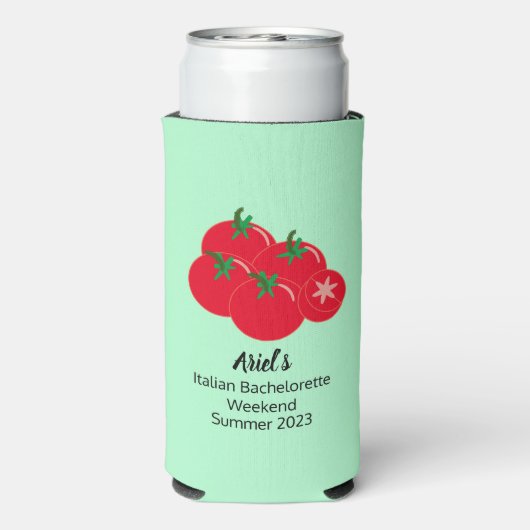 Tomaat & Munt Zomer Bachelorette Bruiloft Weekend Seltzer Blikjeskoeler (Seltzer Achterkant)