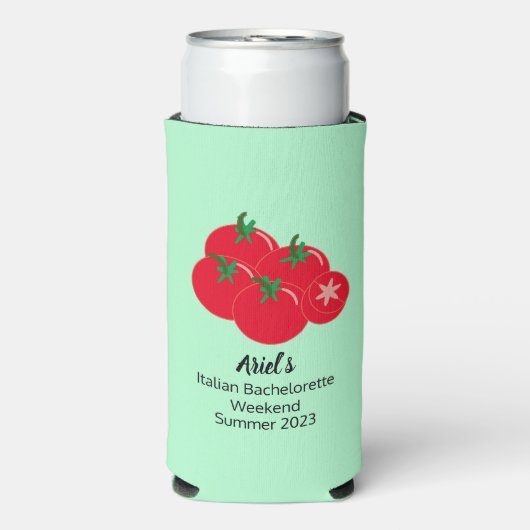 Tomaat & Munt Zomer Bachelorette Bruiloft Weekend Seltzer Blikjeskoeler (Seltzer Voorkant)