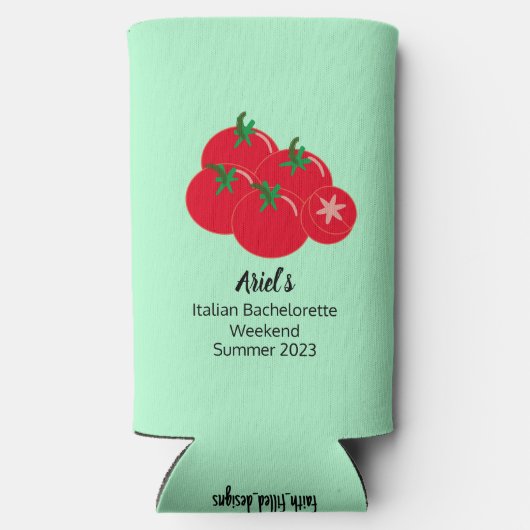 Tomaat & Munt Zomer Bachelorette Bruiloft Weekend Seltzer Blikjeskoeler (Achterkant)