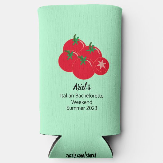 Tomaat & Munt Zomer Bachelorette Bruiloft Weekend Seltzer Blikjeskoeler (Voorkant)