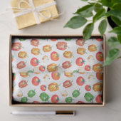Tomaat Paprika Ui Handgetekend Foodie Tissuepapier (Geschenk)