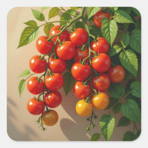 Tomaat Plant Tuinieren Thematische Zomer Stemminge Vierkante Sticker