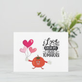 Tomaat platte kerst feestdagenkaart (Staand voorkant)