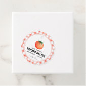 Tomaat Relish met tomaat en geruit patroon Bedankjes Labels (In situ)