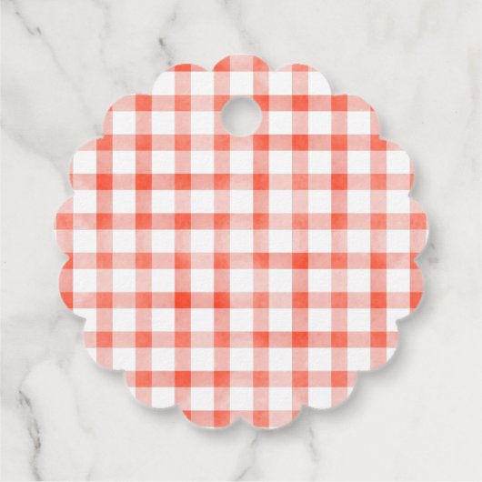 Tomaat Relish met tomaat en geruit patroon Bedankjes Labels (Achterkant)