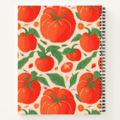 Tomaat Retro Kleurrijk Gepersonaliseerd Patroon Notitieboek (Achterkant)