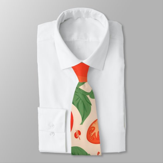 Tomaat Retro Kleurrijk Gepersonaliseerd Patroon Stropdas (Gebonden)