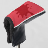 Tomaat-Rode Drip Putterhoes – Aanpasbaar Golfheadcover (3/4 voorkant)