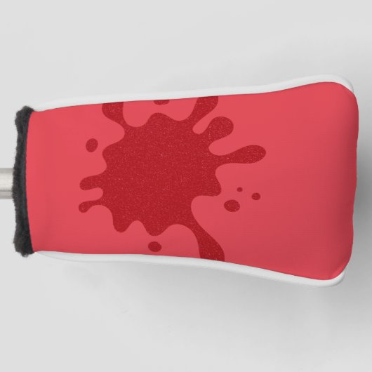 Tomaat-Rode Drip Putterhoes – Aanpasbaar Golfheadcover (Voorkant)